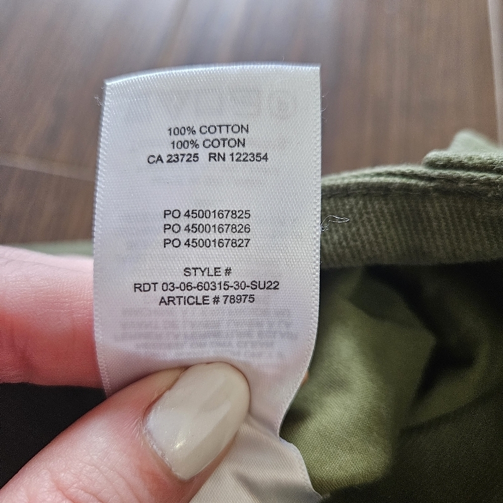 Aritzia TNA Greenwich Pant High-Waisted Carpenter Twill Olive Green Pants Size 2 - Picture 13 of 13